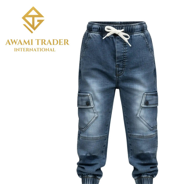 Boys’ Winter Puffer Hooded Jacket & Denim Pajama Pants Set – Quilted Outerwear with Cozy Polar Fleece | Warm Casual Streetwear Outfit (S, M, L) second image